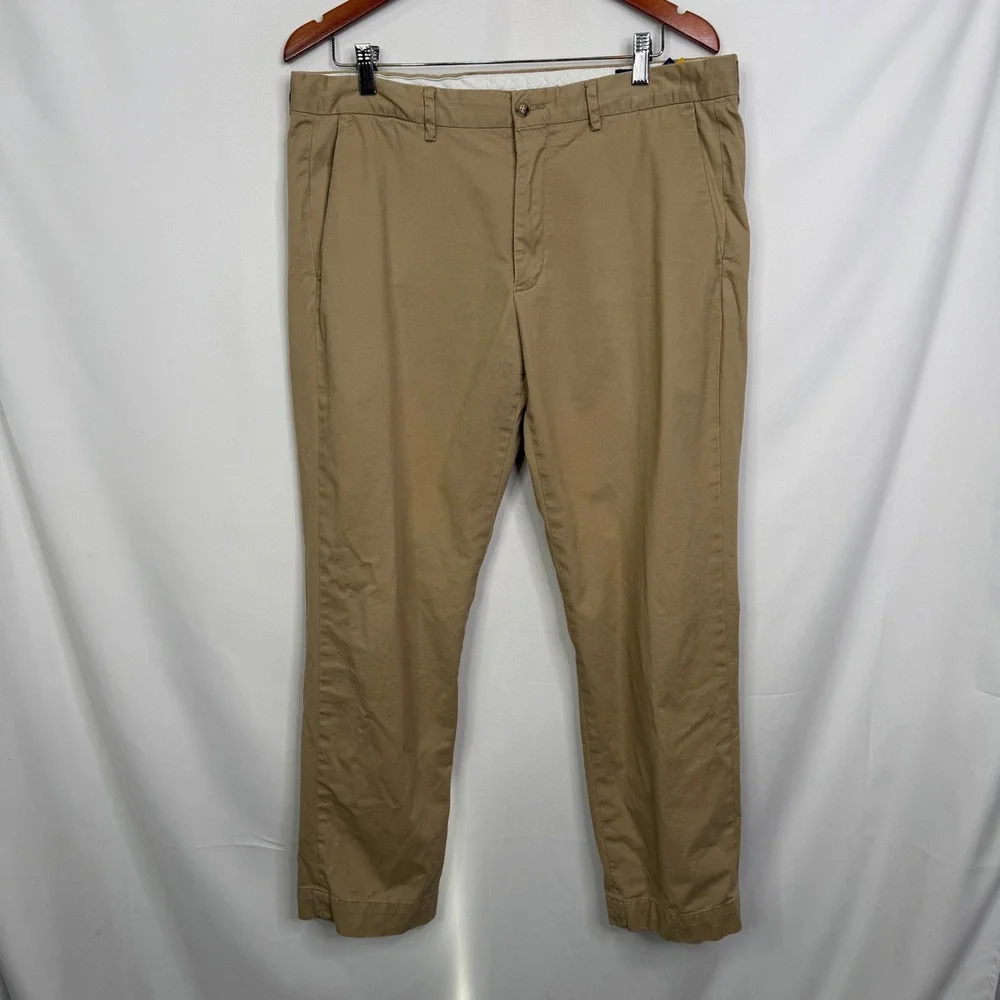 Polo Ralph Lauren Mens Stretch Straight Fit Chino Pants Khaki Tan 36x 28
